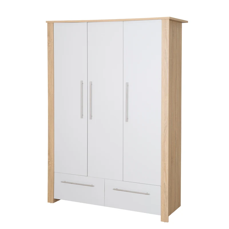 Kinderzimmerset "Matilda" - Babybett 70x140 + Kleiderschrank + Wickelkommode - Lichtgrau