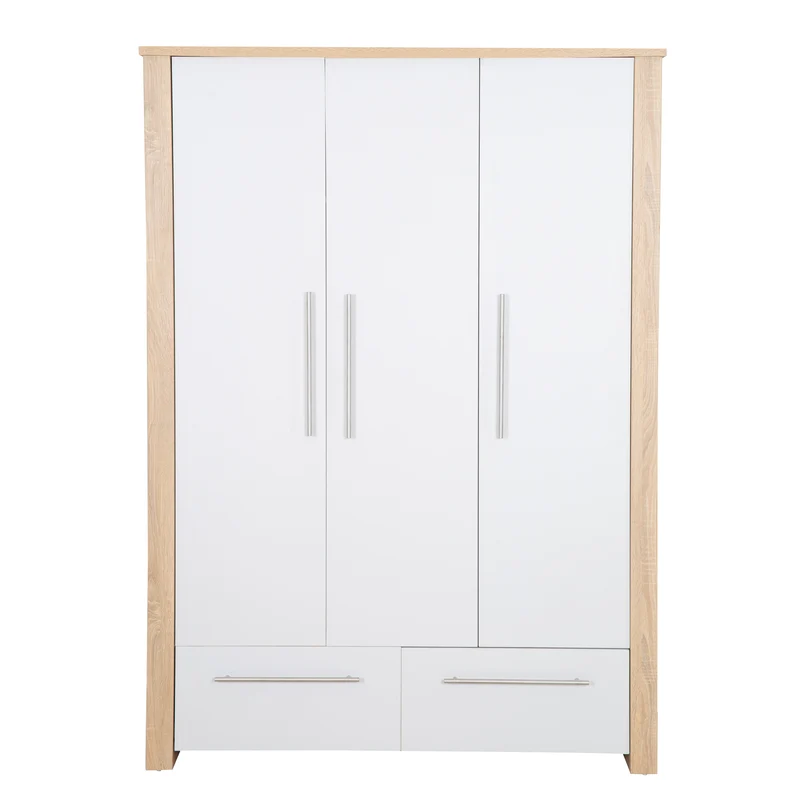 Kinderzimmerset "Matilda" - Babybett 70x140 + Kleiderschrank + Wickelkommode - Lichtgrau