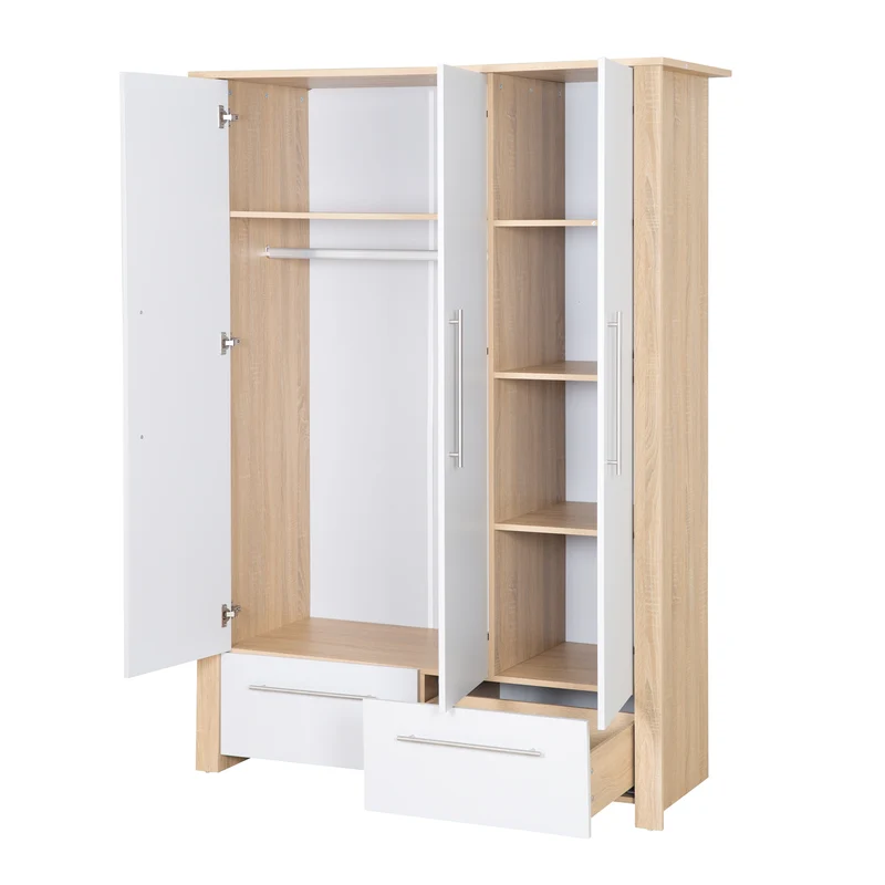 Kinderzimmerset "Matilda" - Babybett 70x140 + Kleiderschrank + Wickelkommode - Lichtgrau