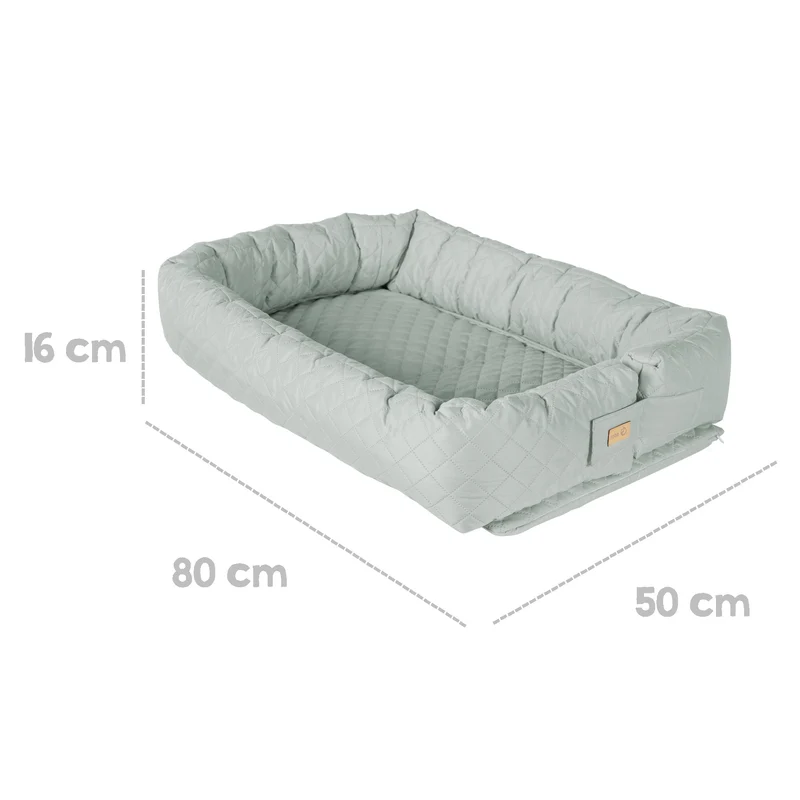 Babylounge "roba Style" – 3 in 1: Kuschelnest, frosty green, Wickelauflage, Bettschlange