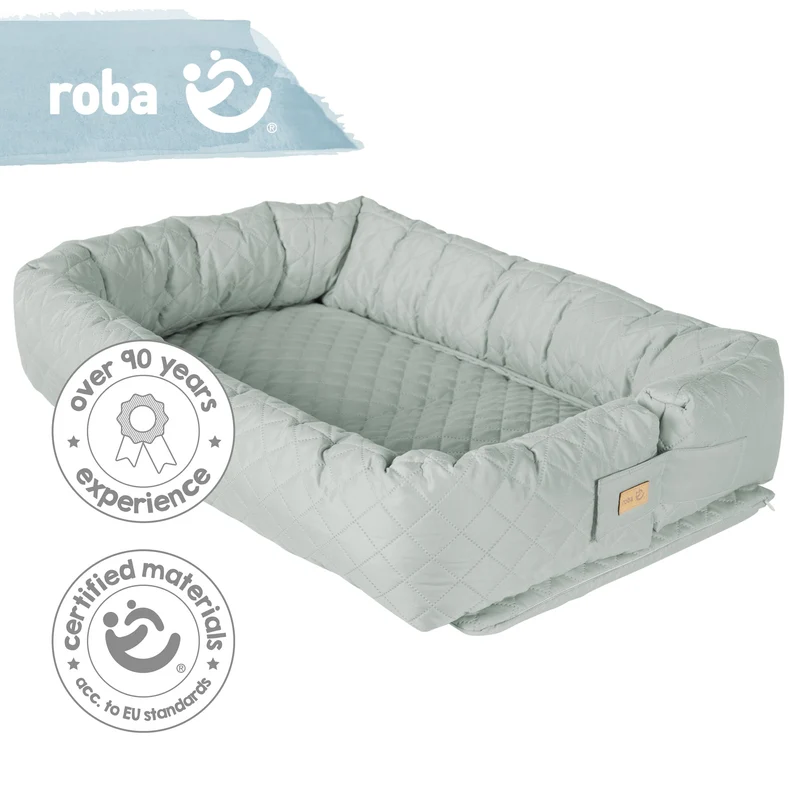 Babylounge "roba Style" – 3 in 1: Kuschelnest, frosty green, Wickelauflage, Bettschlange