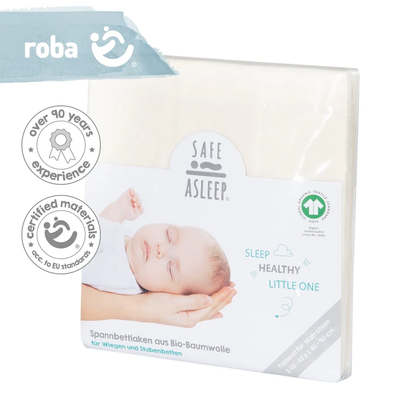 Spannbettlaken "safe asleep®" – für Matratzen 60 x 120 cm & 70 x 140 cm, Single Jersey, Baumwolle, weiß