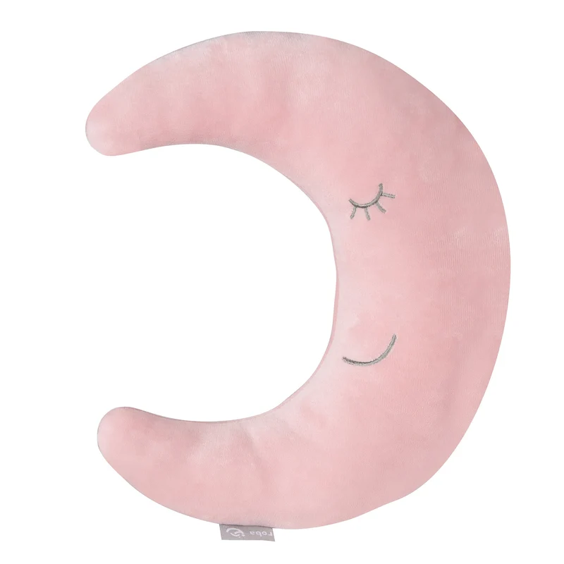Nackenkissen Mond "roba style" – rosa, flauschiges Dekokissen für Baby- & Kinderzimmer
