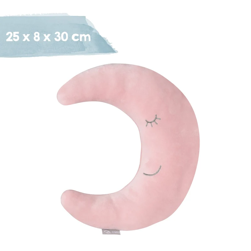Nackenkissen Mond "roba style" – rosa, flauschiges Dekokissen für Baby- & Kinderzimmer