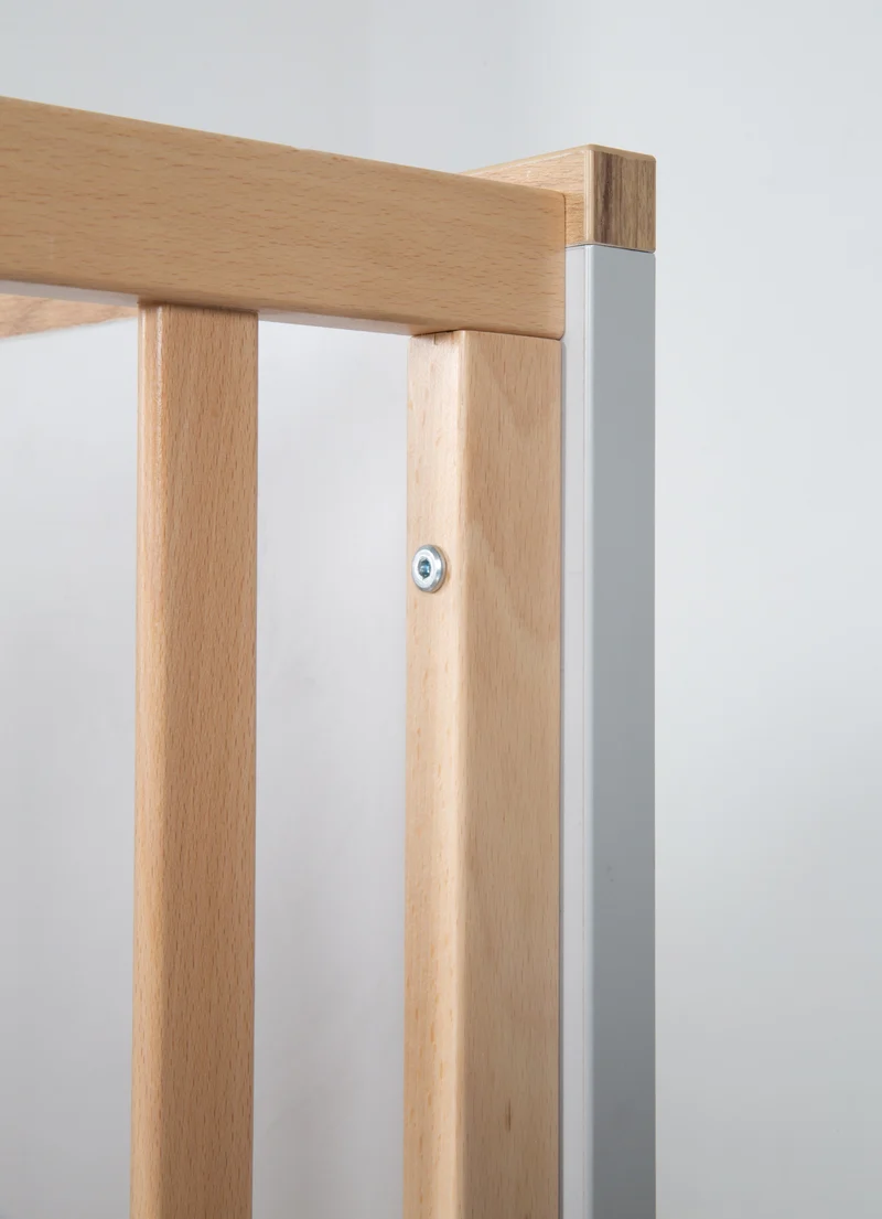 Zimmerset "Caro" – inkl. Kombi-Bett 70 x 140 cm, Wickelkommode & 3-türigem Schrank, Goldeiche/Lichtgrau