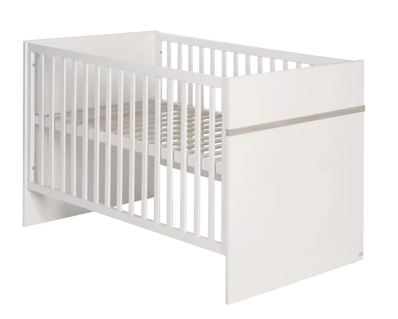 Kindermöbelset "Moritz" – 3-teilig, mit Kinderbett 70 x 140 cm, Wickelkommode breit & Schrank, weiß