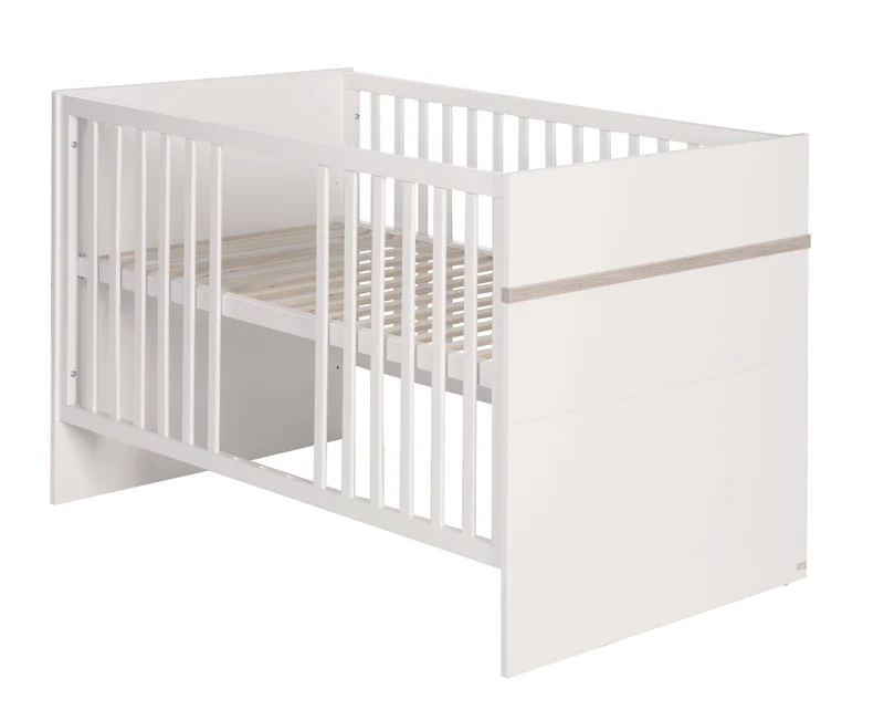 Kindermöbelset "Moritz" – 3-teilig, mit Kinderbett 70 x 140 cm, Wickelkommode breit & Schrank, weiß