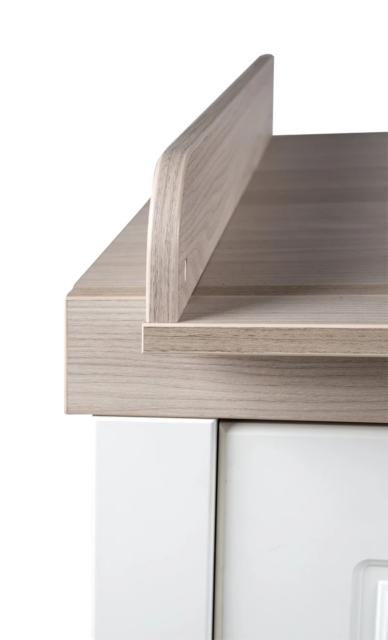 Zimmerset "Felicia" – inkl. Kombi-Bett 70 x 140 cm, Wickelkommode & 3-türigem Schrank, Luna Elm / weiß