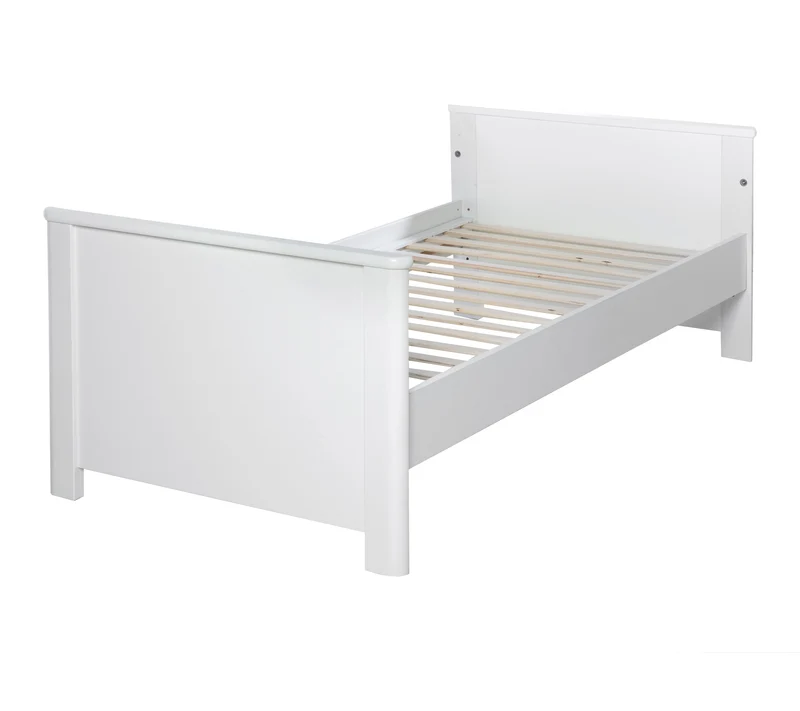 Zimmerset "Linus" – inkl. Kombi-Bett 70 x 140 cm, Wickelkommode & 3-türigem Schrank, weiß / grau