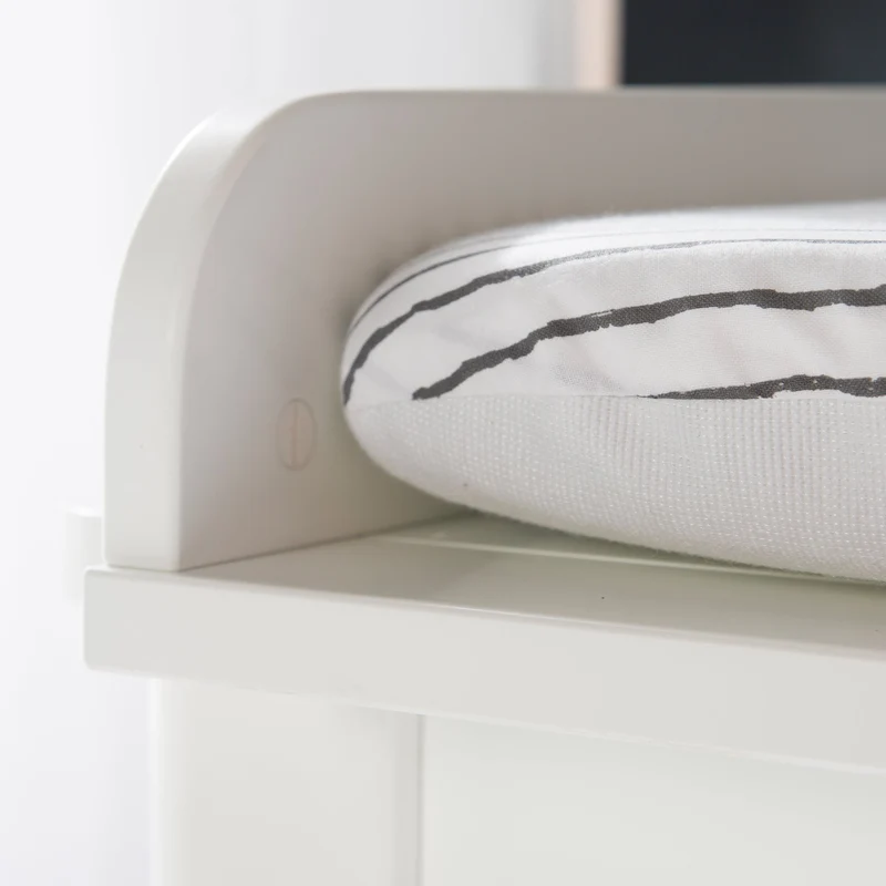 Zimmerset "Linus" – inkl. Kombi-Bett 70 x 140 cm, Wickelkommode & 3-türigem Schrank, weiß / grau