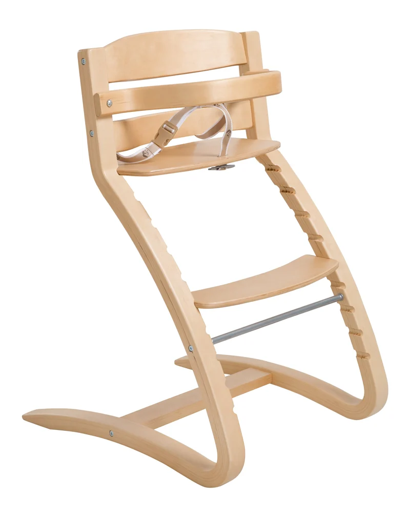 Treppenhochstuhl "Grow Up" – moderner Holzhochstuhl, mitwachsend, in Holz natur