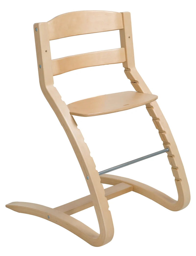Treppenhochstuhl "Grow Up" – moderner Holzhochstuhl, mitwachsend, in Holz natur