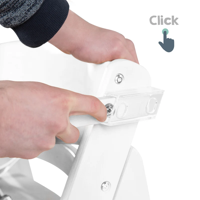 Treppenhochstuhl "Sit Up Click & Fun" – Essbrett und Bügel, Klickverschluss, mitwachsend, weiß
