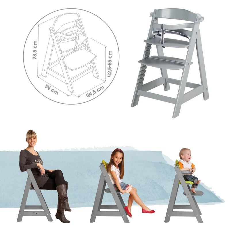 Treppenhochstuhl "Sit Up Click & Fun" – Essbrett und Bügel, Klickverschluss, mitwachsend, taupe