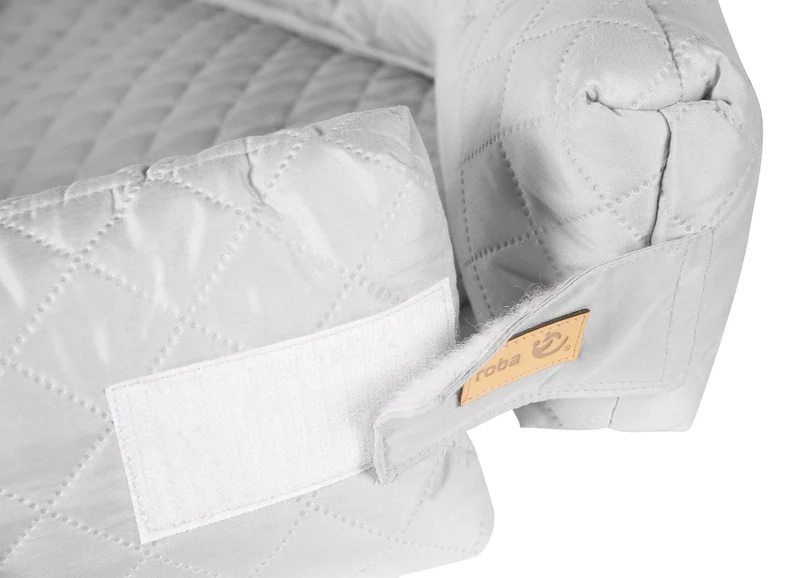 Babylounge "roba Style" – 3 in 1: Kuschelnest, silbergrau, Wickelauflage, Bettschlange