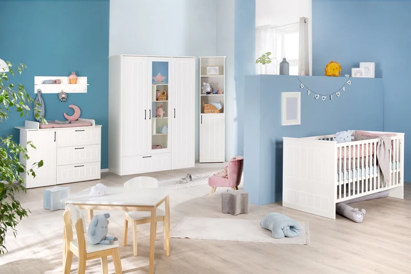 Kombi-Kinderbett "Sylt", 70x140 cm, weiß, höhenverstellbar, 3 Schlupfsprossen, umbaubar