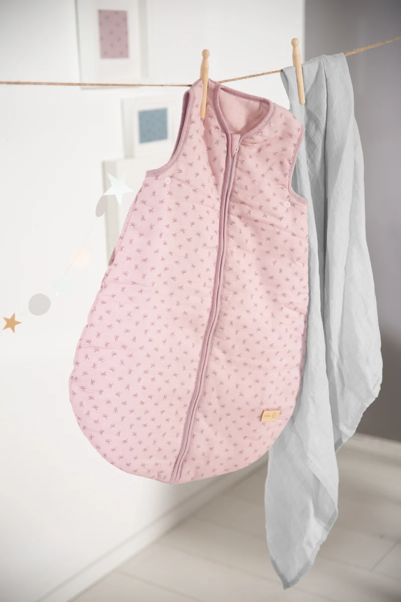 Organic Schlafsack 'Lil Planet' - 70 - 110 cm - Bio-Musselin (GOTS) - Rosa / Mauve