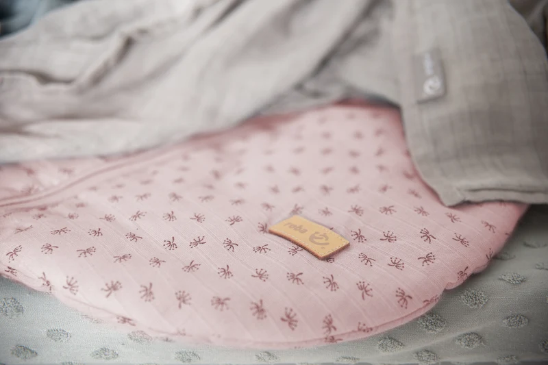 Organic Schlafsack 'Lil Planet' - 70 - 110 cm - Bio-Musselin (GOTS) - Rosa / Mauve