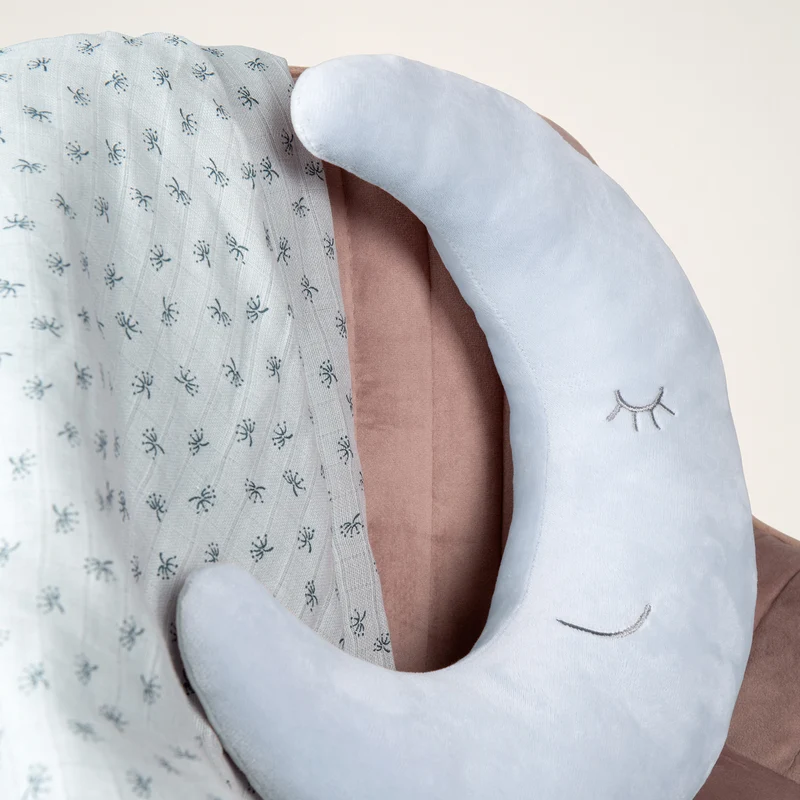 Nackenkissen in Mond-Form 'roba Style' - Flauschiges Dekokissen - Hellblau / Sky