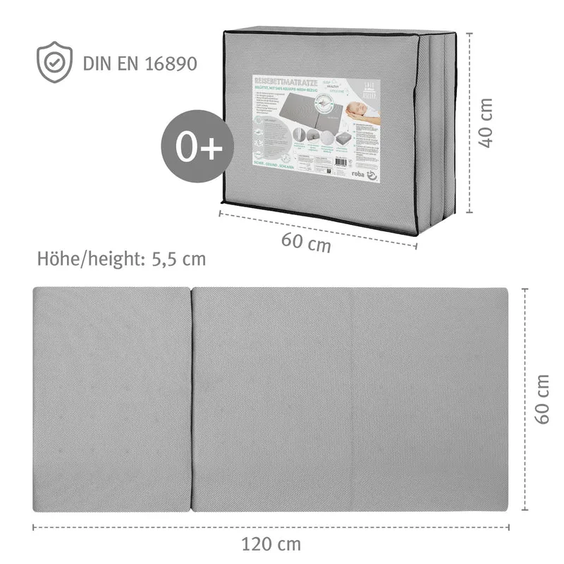 Reisebettmatratze 'safe asleep®', 60 x 120 x 5,5 cm, belüfteter Schaumstoff für optimales Schlafklima