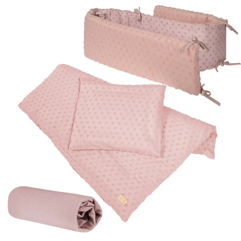 Geschenkset "Lil Planet" – rosa, Bio-Bettwäsche, -Spannbettlaken & -Nestchen, GOTS