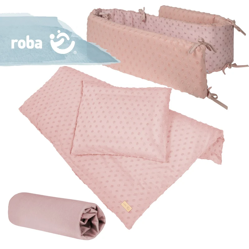 Geschenkset "Lil Planet" – rosa, Bio-Bettwäsche, -Spannbettlaken & -Nestchen, GOTS