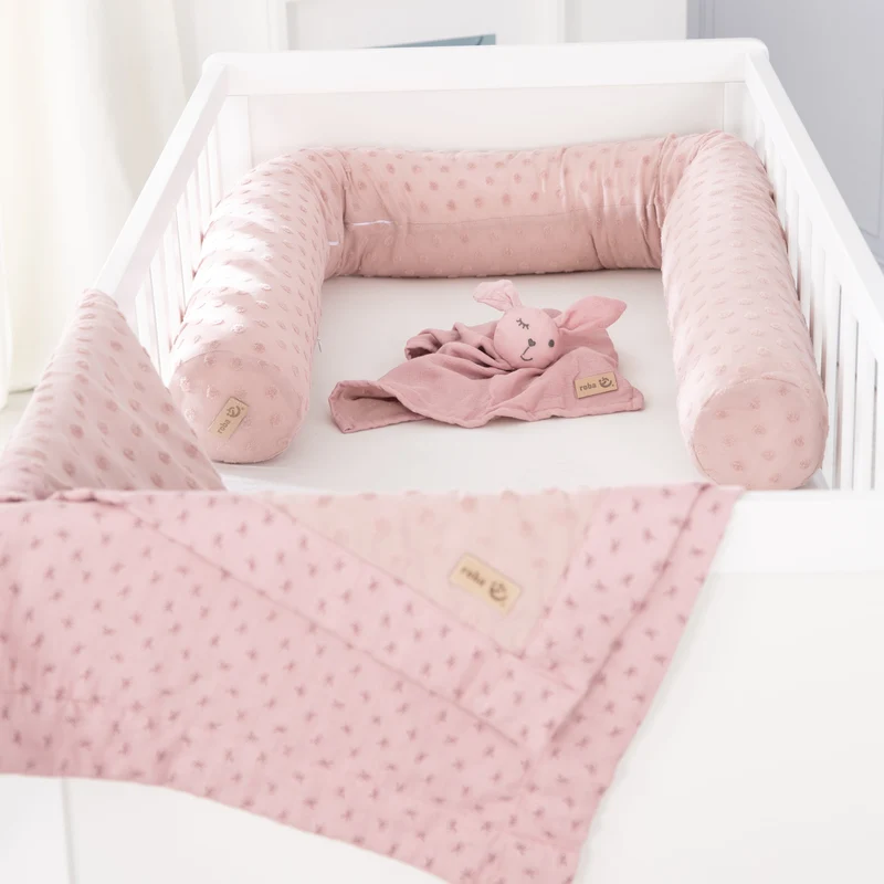 Geschenkset "Lil Planet" – rosa, Bio-Bettschlange, -Decke & -Schmusetuch, GOTS