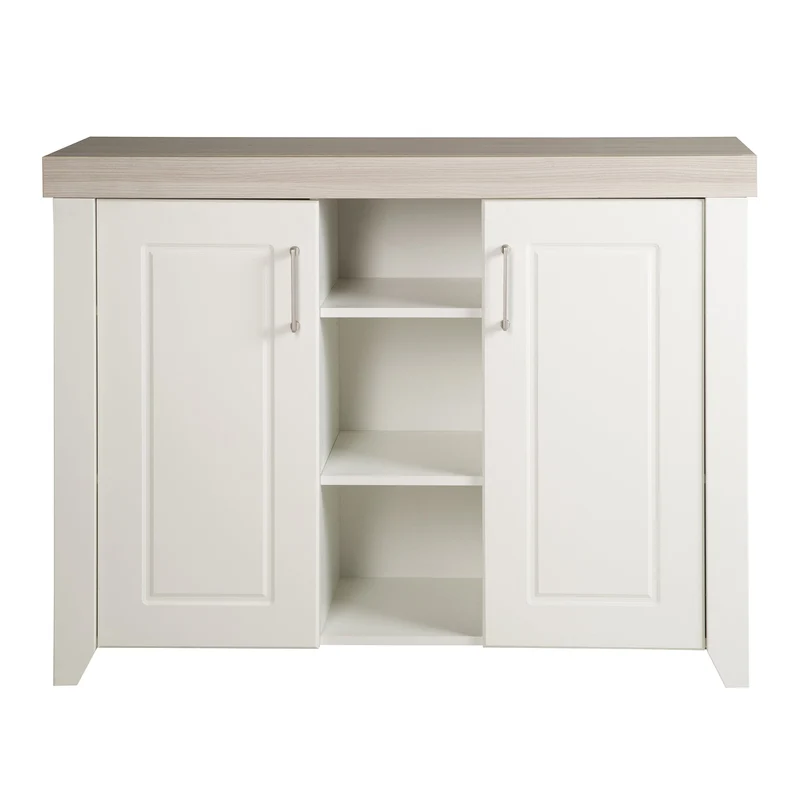 Zimmerset "Felicia" – inkl. Kombi-Bett 70 x 140 cm, Wickelkommode & 3-türigem Schrank, Luna Elm/weiß