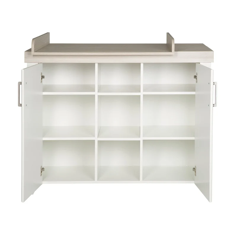 Zimmerset "Felicia" – inkl. Kombi-Bett 70 x 140 cm, Wickelkommode & 3-türigem Schrank, Luna Elm/weiß