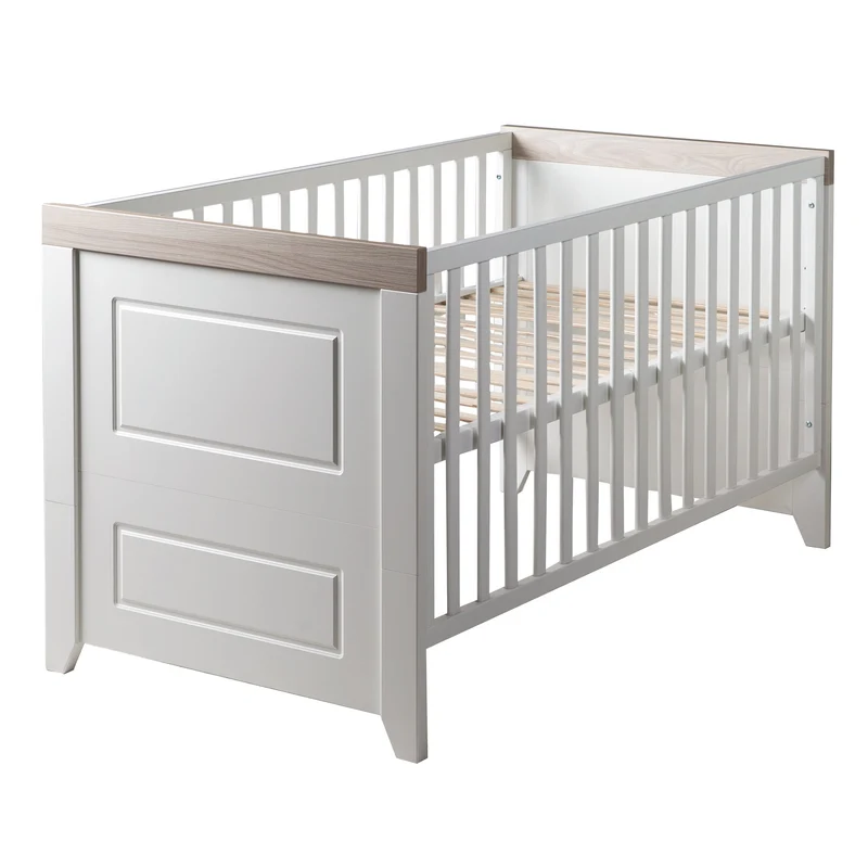Zimmerset "Felicia" – inkl. Kombi-Bett 70 x 140 cm, Wickelkommode & 3-türigem Schrank, Luna Elm/weiß
