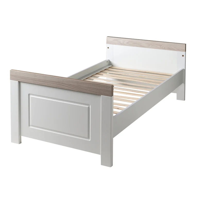 Zimmerset "Felicia" – inkl. Kombi-Bett 70 x 140 cm, Wickelkommode & 3-türigem Schrank, Luna Elm/weiß