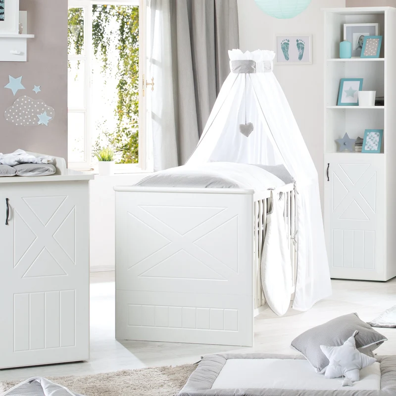 Komplettzimmer "Constantin" – inkl. Kombi-Bett 70 x 140 cm, Wickelkommode & 3-türigem Schrank