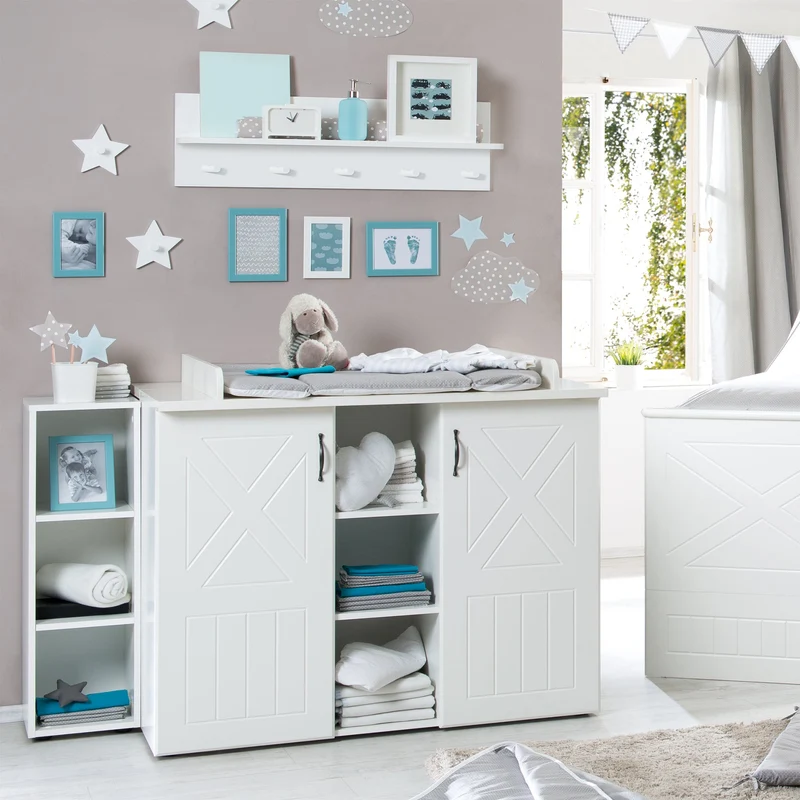 Komplettzimmer "Constantin" – inkl. Kombi-Bett 70 x 140 cm, Wickelkommode & 3-türigem Schrank