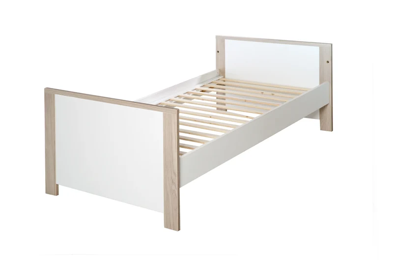 Zimmerset "Olaf" – inkl. Kombi-Bett 70 x 140 cm, Wickelkommode & 3-türigem Schrank, Luna Elm/weiß