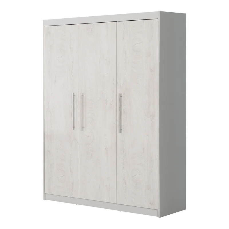 Zimmerset "Maren 2" – inkl. Kombi-Bett 70 x 140 cm, Wickelkommode & 3-türigem Schrank, Lichtgrau/weiß