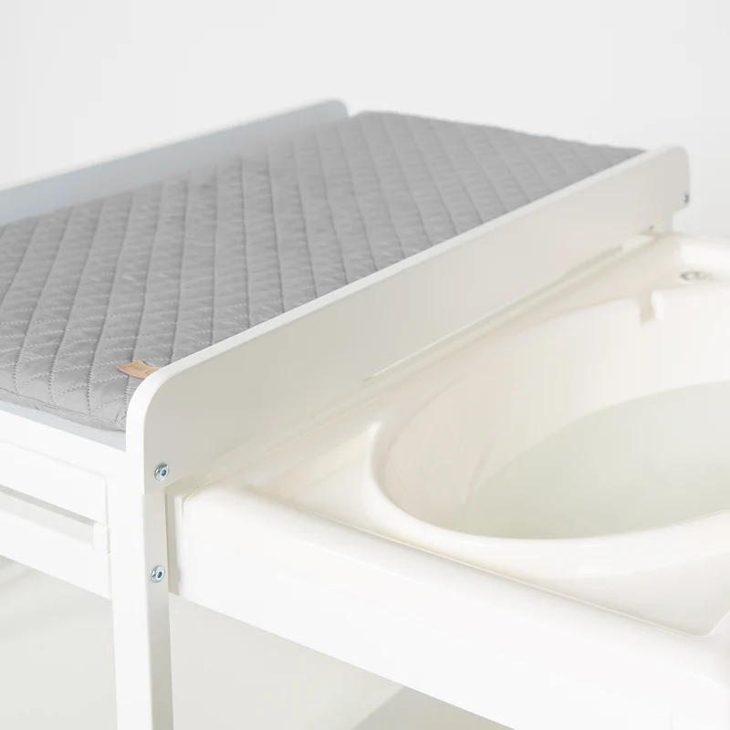 Bade-Wickel-Kombi 'Baby Pool' weiß inkl. Wickelauflage 'roba Style', ausziehbare Wanne