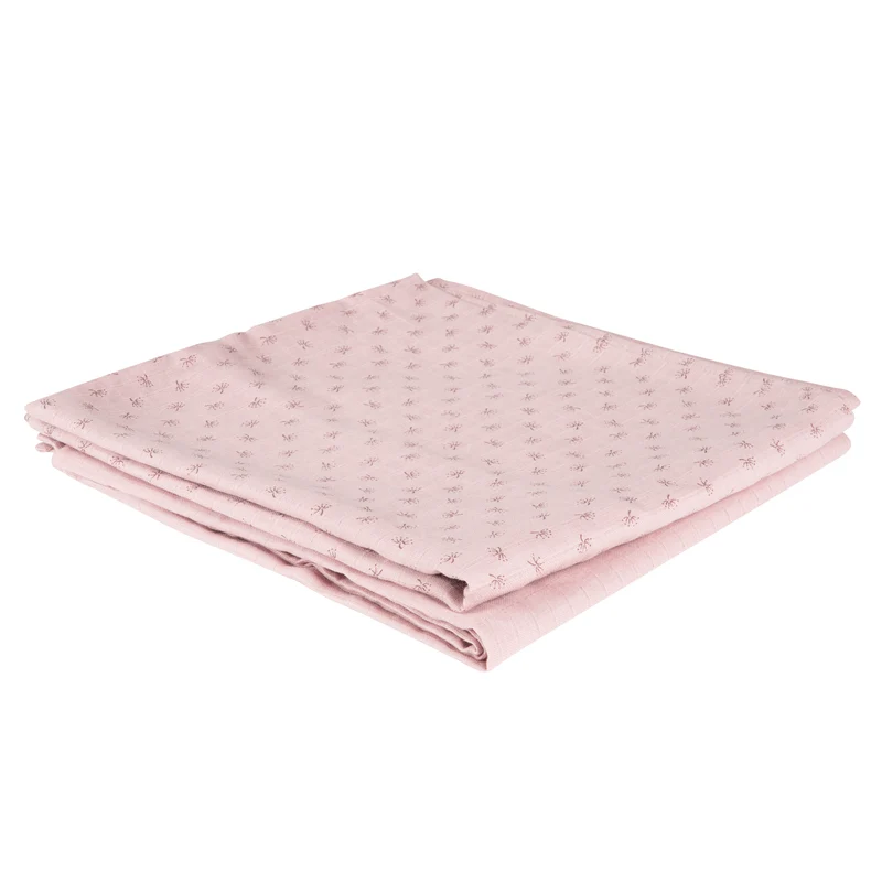 Organic 2er Set Puck- & Stilltuch 'Lil Planet' rosa/mauve, Bio-Baumwolle, GOTS, 120 x 120 cm