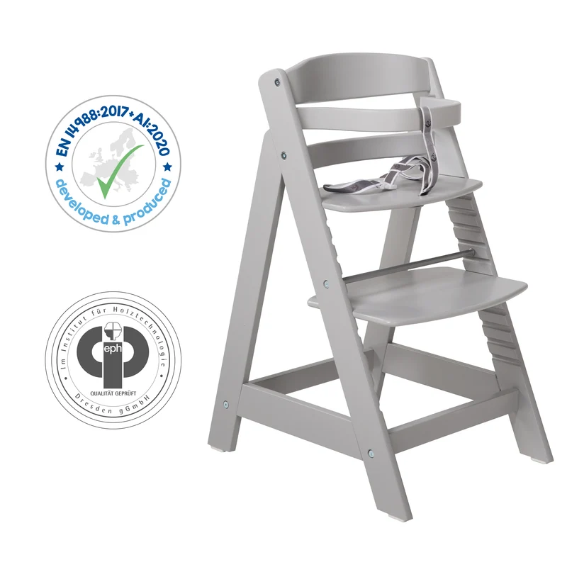 Treppenhochstuhl "Sit Up III" – mitwachsend vom Baby- bis Jugendstuhl, taupe, mit Sitzverkleinerer