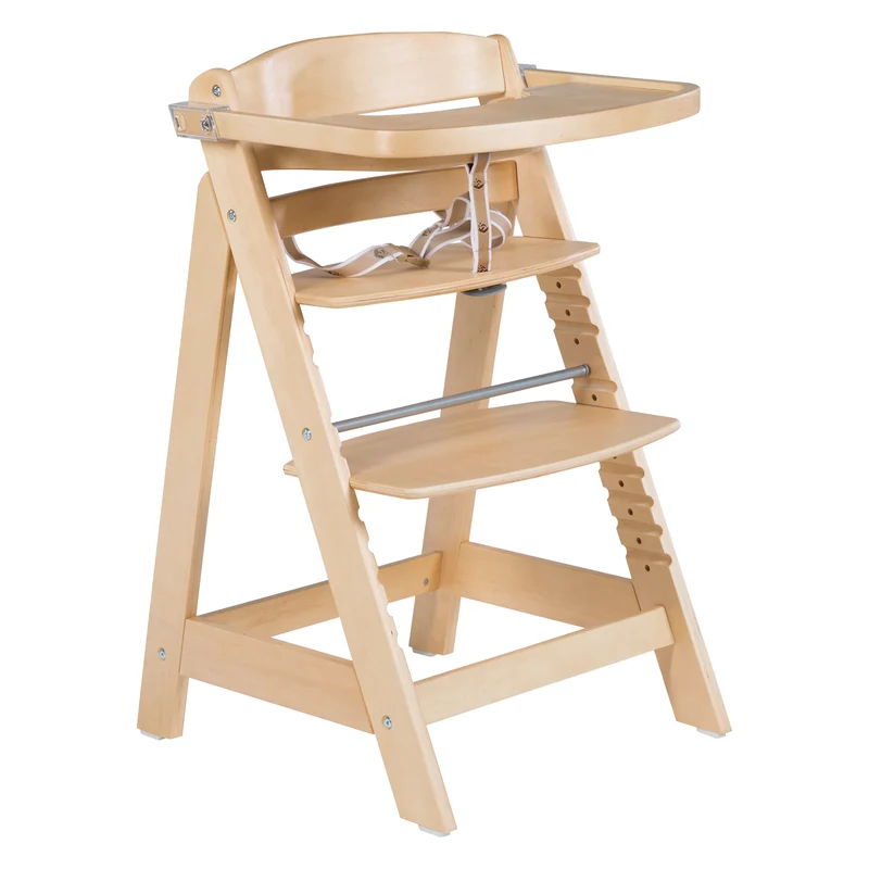 Treppenhochstuhl "Sit Up Click & Fun" – Essbrett und Bügel, Klickverschluss, mitwachsend, Holz natur