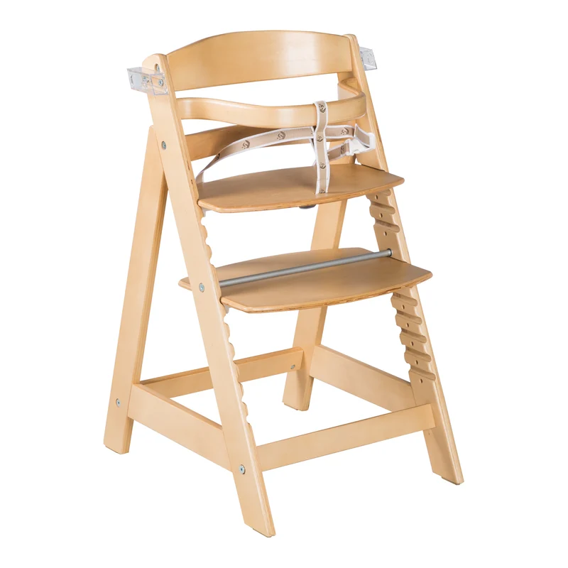 Treppenhochstuhl "Sit Up Click & Fun" – Essbrett und Bügel, Klickverschluss, mitwachsend, Holz natur
