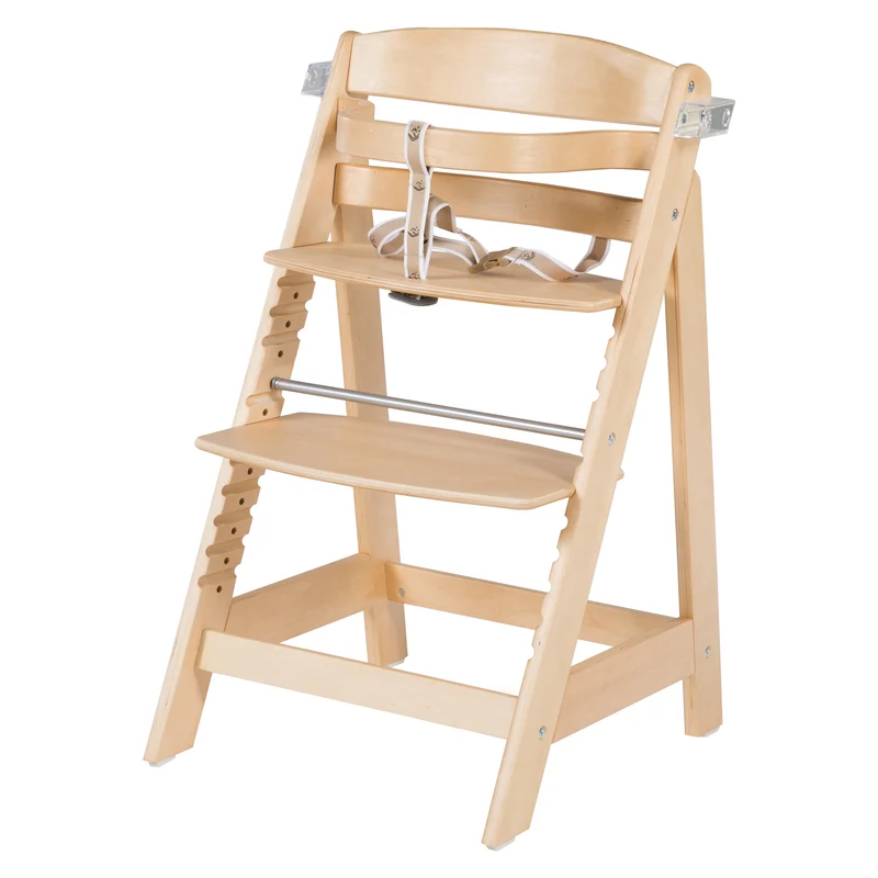 Treppenhochstuhl "Sit Up Click & Fun" – Essbrett und Bügel, Klickverschluss, mitwachsend, Holz natur