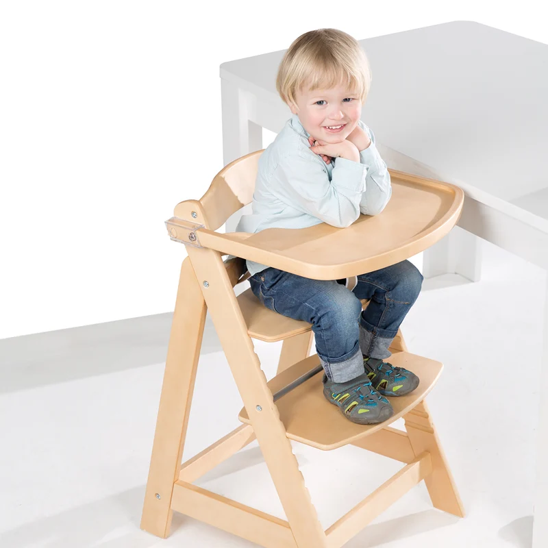 Treppenhochstuhl "Sit Up FUN" – inkl. abnehmbarem Essbrett und Bügel, mitwachsend, natur