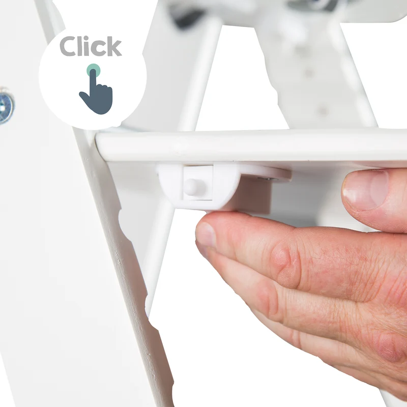 Treppenhochstuhl "Sit Up Click" – mitwachsend, innovativer Klickverschluss, Holz, weiß