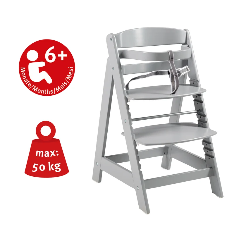 Treppenhochstuhl "Sit Up Click" – mitwachsend, innovativer Klickverschluss, Holz taupe