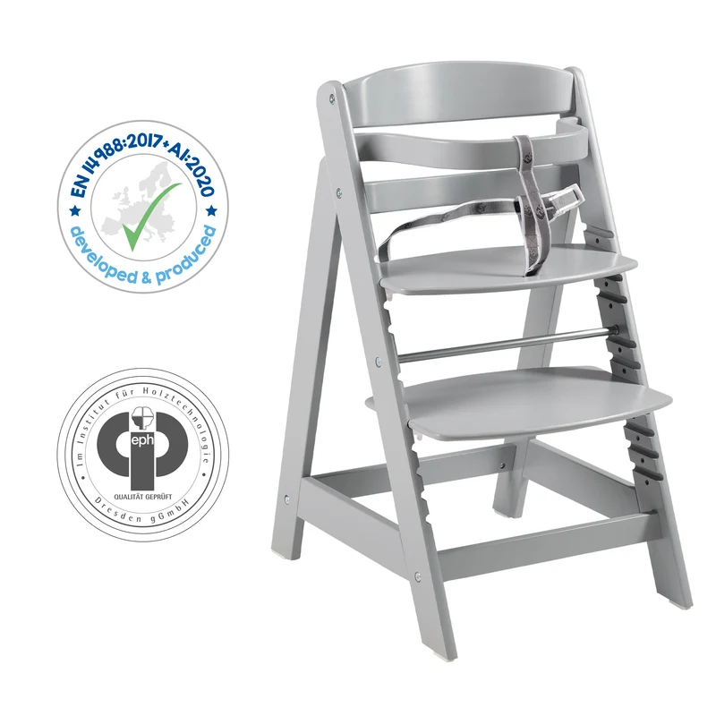 Treppenhochstuhl "Sit Up Click" – mitwachsend, innovativer Klickverschluss, Holz taupe