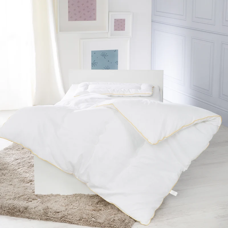 Kindersteppbett, ganzjähriges Baby-Set (Inlett), weiß, Decke 100 x 135 cm und Kissen 40 x 60 cm
