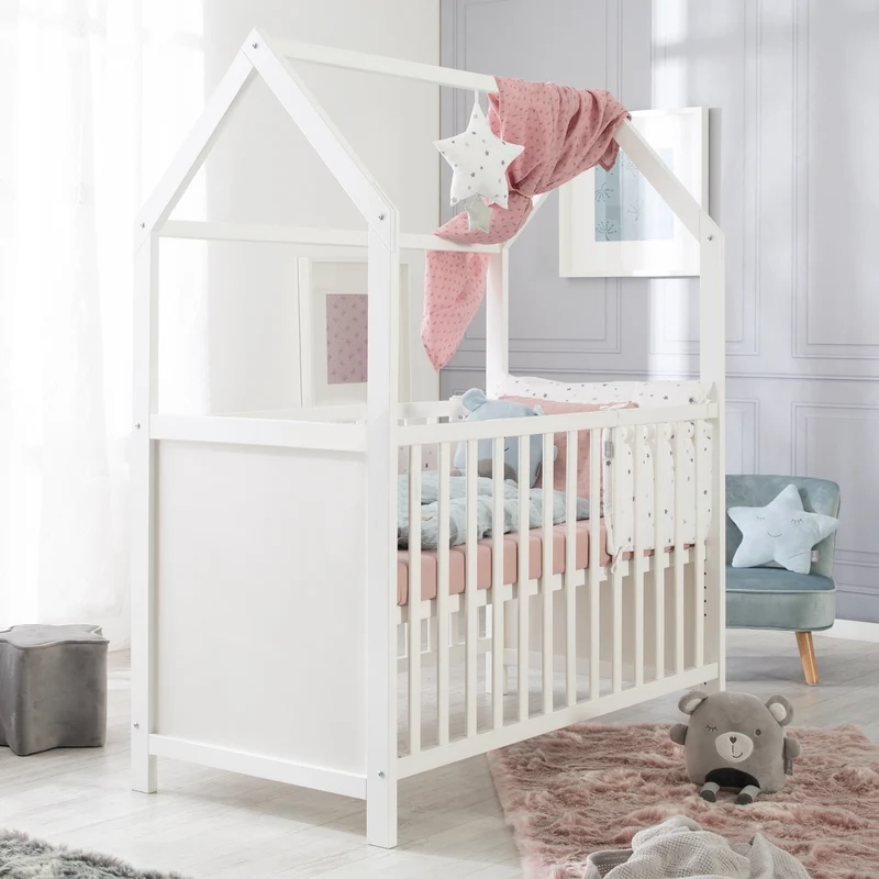 Spannbettlaken "Lil Planet" – für Kindermatratzen 70 x 140 cm, Single Jersey, 100% Bio-Baumwolle, rosa