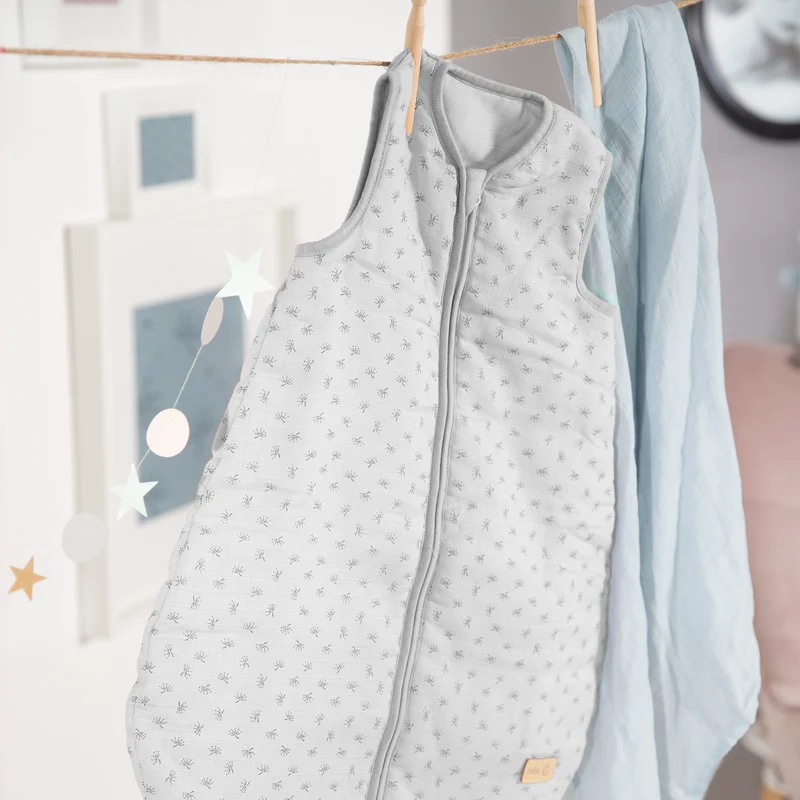 Schlafsack "Lil Planet" – silbergrau, 90 cm, Musselin, 100 % Bio-Baumwolle, GOTS