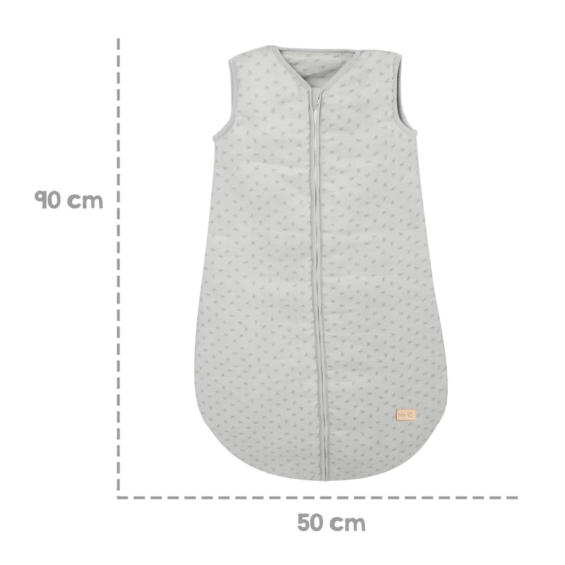 Schlafsack "Lil Planet" – silbergrau, 90 cm, Musselin, 100 % Bio-Baumwolle, GOTS