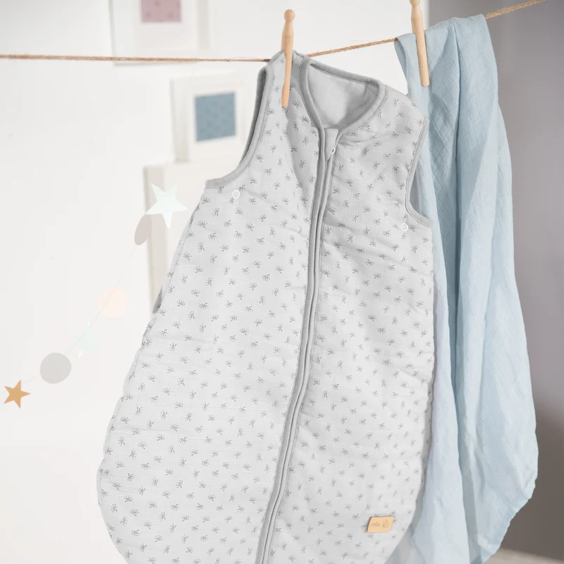 Schlafsack "Lil Planet" – silbergrau, 70 cm, Musselin, 100 % Bio-Baumwolle, GOTS